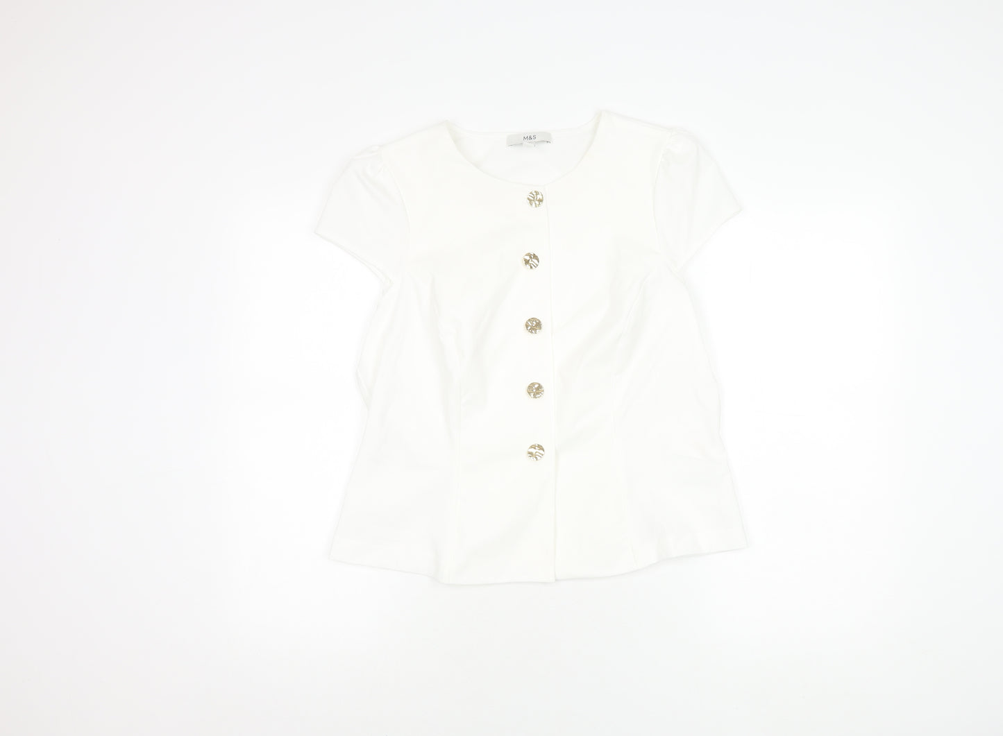 Marks and Spencer Women's White Blouse, Size 16