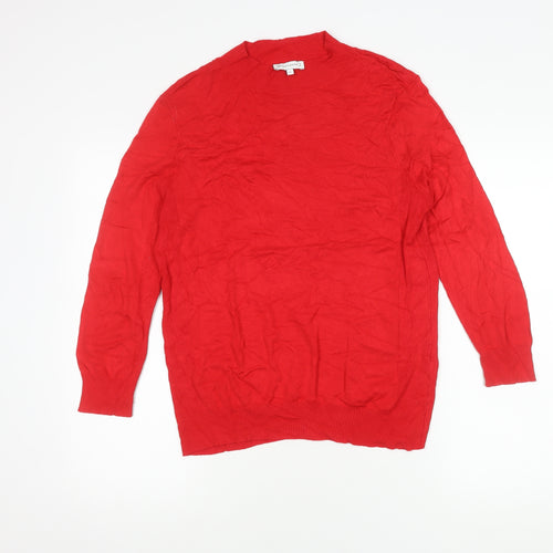 Warehouse Women's Red Round Neck Jumper Size 12
