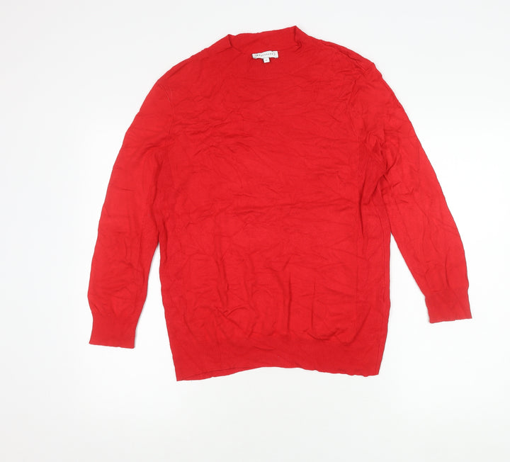 Warehouse Women's Red Round Neck Jumper Size 12