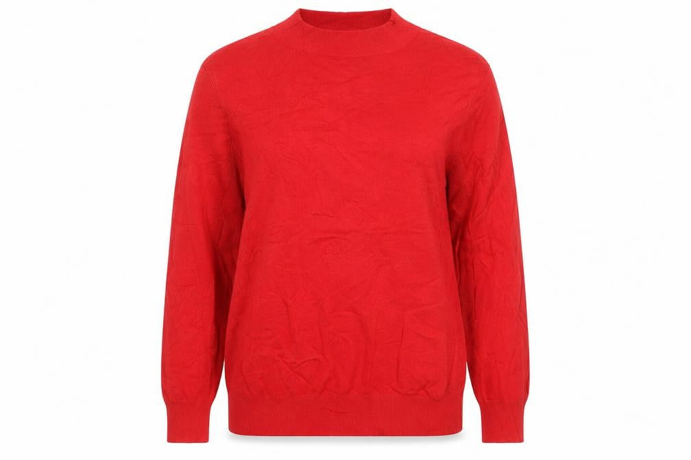 Front view of Warehouse Women's Red Round Neck Jumper, size 12