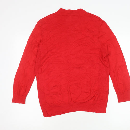 Warehouse Women's Red Round Neck Jumper Size 12