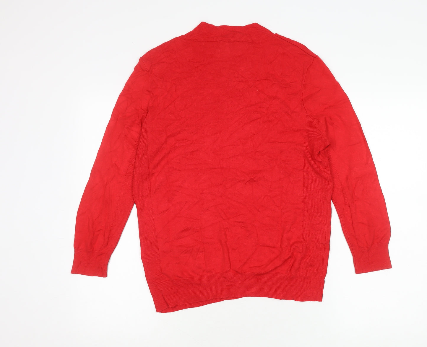 Warehouse Women's Red Round Neck Jumper Size 12