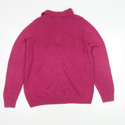 Damart Women's Pink Wool Polo Shirt, Size 14
