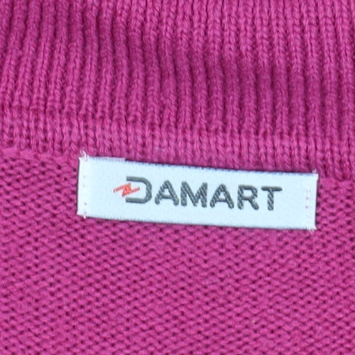 Damart Women's Pink Wool Polo Shirt, Size 14