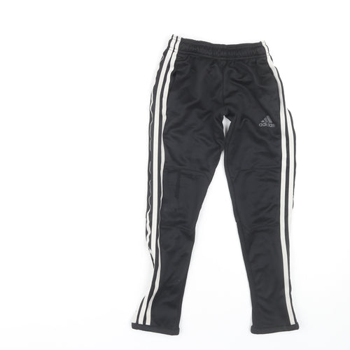 Adidas Boys Black Jogger Trousers - Size 7 Years