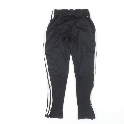 Adidas Boys Black Jogger Trousers - Size 7 Years