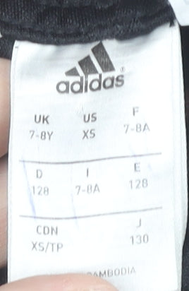 Adidas Boys Black Jogger Trousers - Size 7 Years