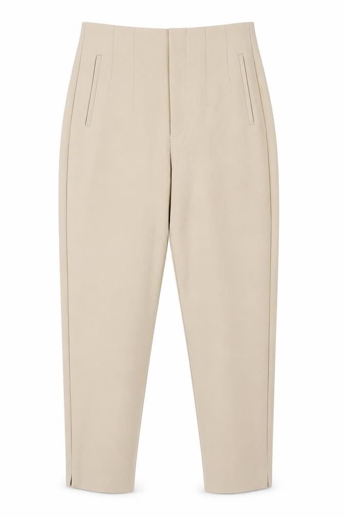Front view of Stradivarius Women's Beige Trousers, size 10