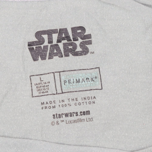Primark Star Wars Women's Grey T-Shirt L
