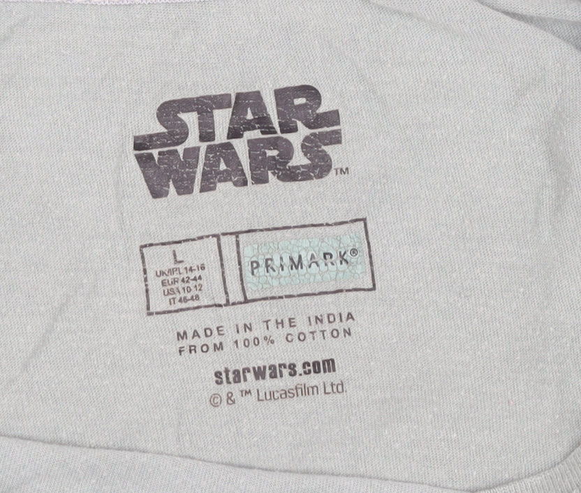 Primark Star Wars Women's Grey T-Shirt L