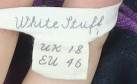 White Stuff Women's Purple Striped Top Size 18