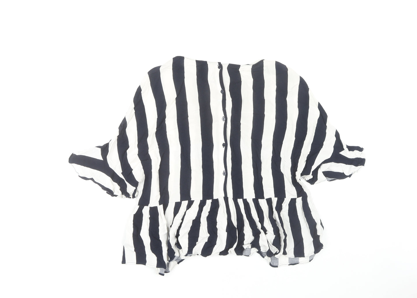 Zara Women's Black and White Striped Blouse XS