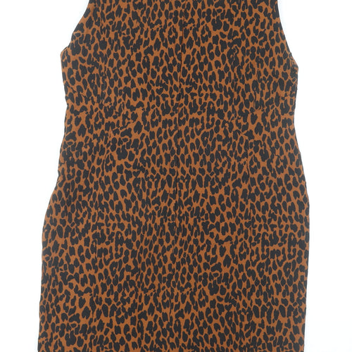 Dorothy Perkins Women's Brown Leopard Print Sheath Dress