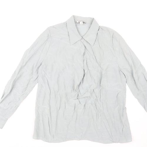 Jaeger Women's Grey Button-Up Shirt Size 10