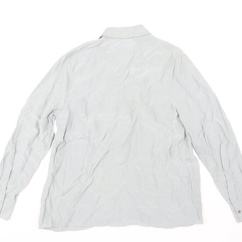 Jaeger Women's Grey Button-Up Shirt Size 10