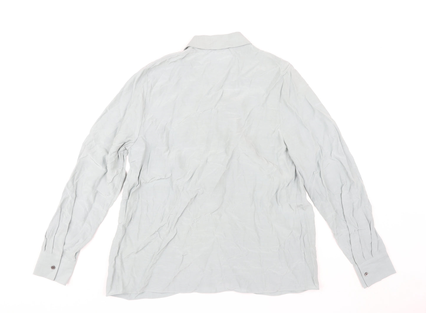 Jaeger Women's Grey Button-Up Shirt Size 10