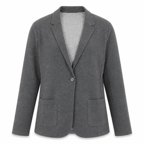 Uniqlo Women's Grey Blazer M Casual Knit Acrylic Viscose