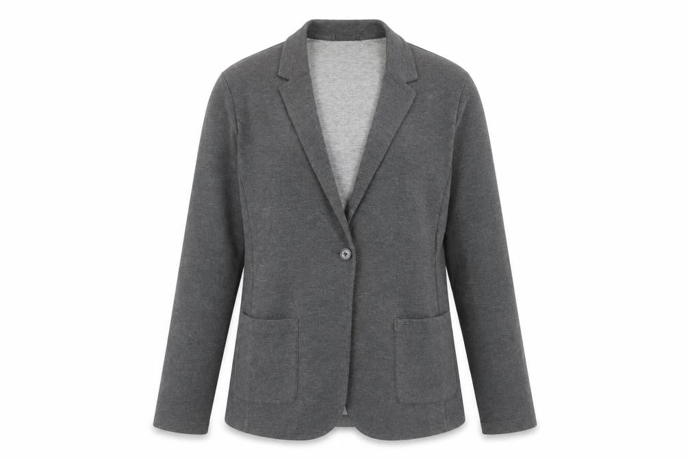Uniqlo Women's Grey Blazer M Casual Knit Acrylic Viscose