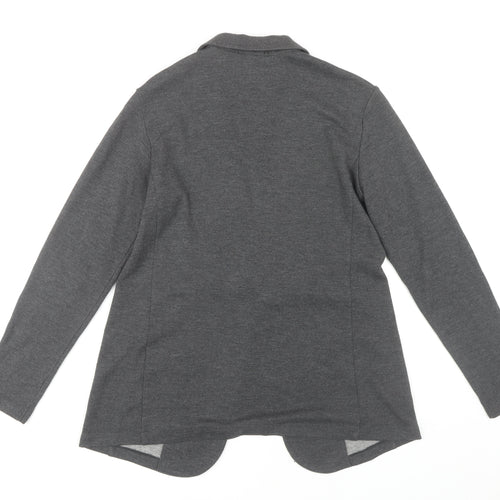 Uniqlo Women's Grey Blazer M Casual Knit Acrylic Viscose