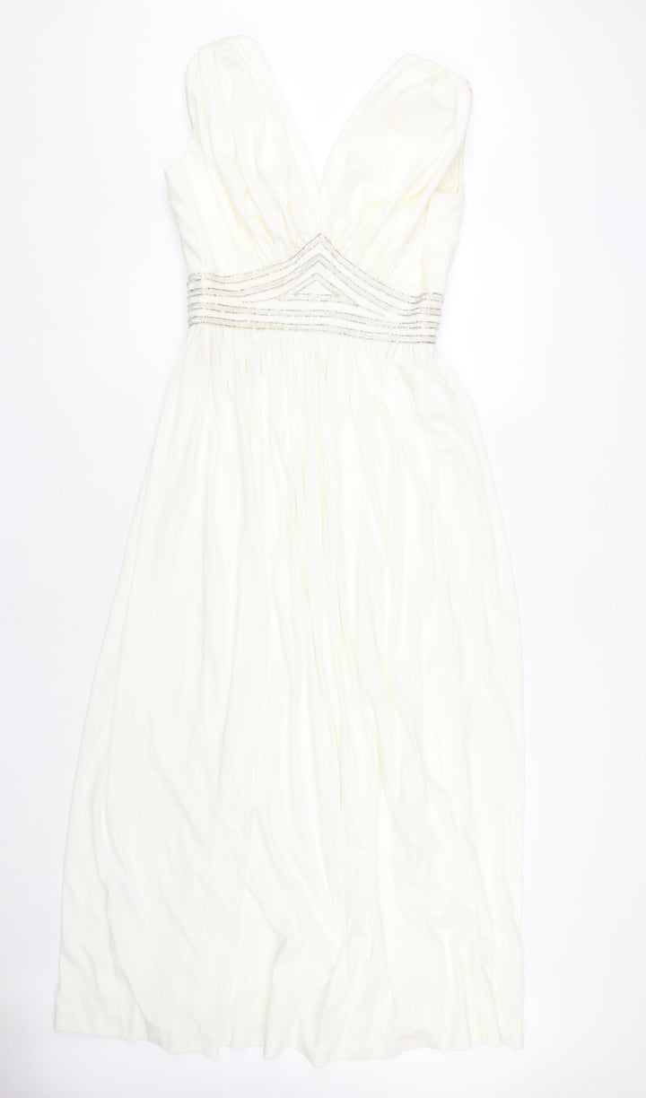 Trina Lewis Women’s Ivory A-Line Midi Dress
