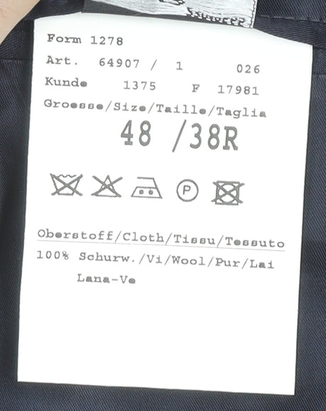 Odermark Men's Blue Wool Tweed Blazer 38R