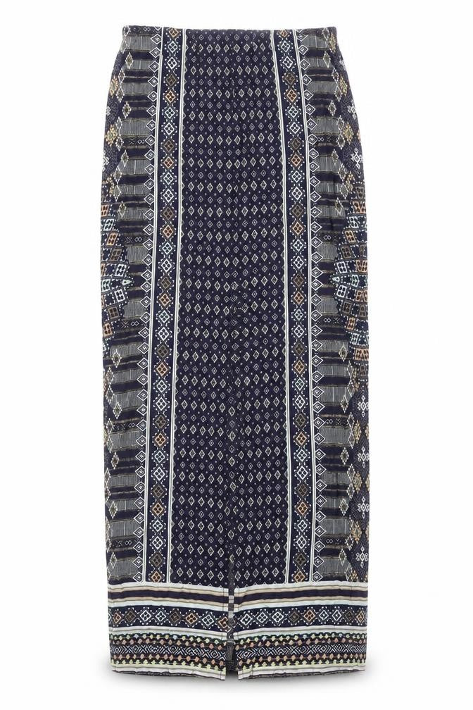Front view of Warehouse Women's, size 8, Geometric Multicoloured Skirt