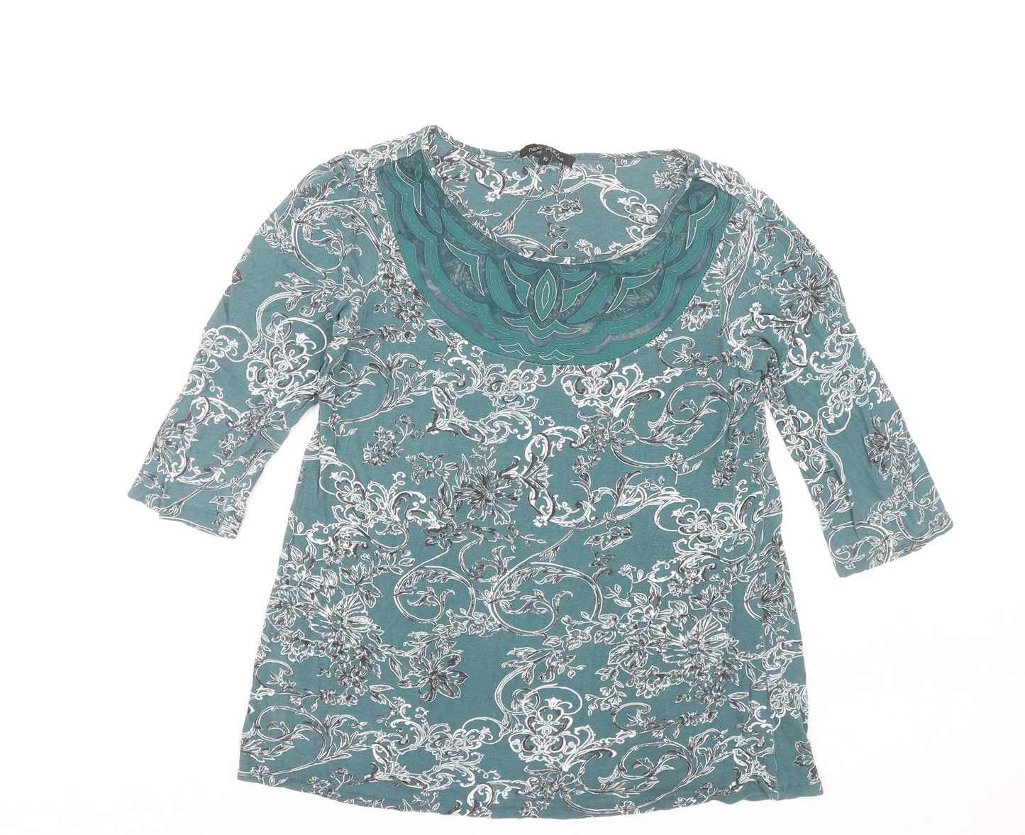Next Women's Petite Floral Top, Size 10, 3/4 Sleeve