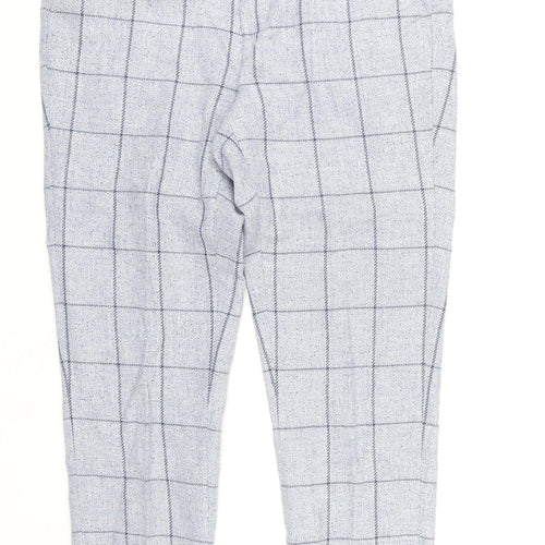 ASOS Men's Grey Check Trousers, Size L, Polyester Blend