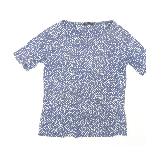 Marks and Spencer Women's Blue Polka Dot Top, Size 14