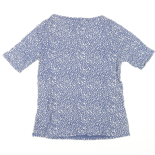 Marks and Spencer Women's Blue Polka Dot Top, Size 14