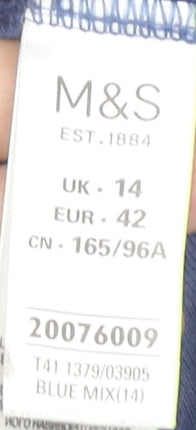 Marks and Spencer Women's Blue Polka Dot Top, Size 14