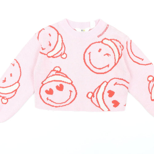 H&M Girls Pink Pullover Jumper, 9-10 Years, Autumn Winter