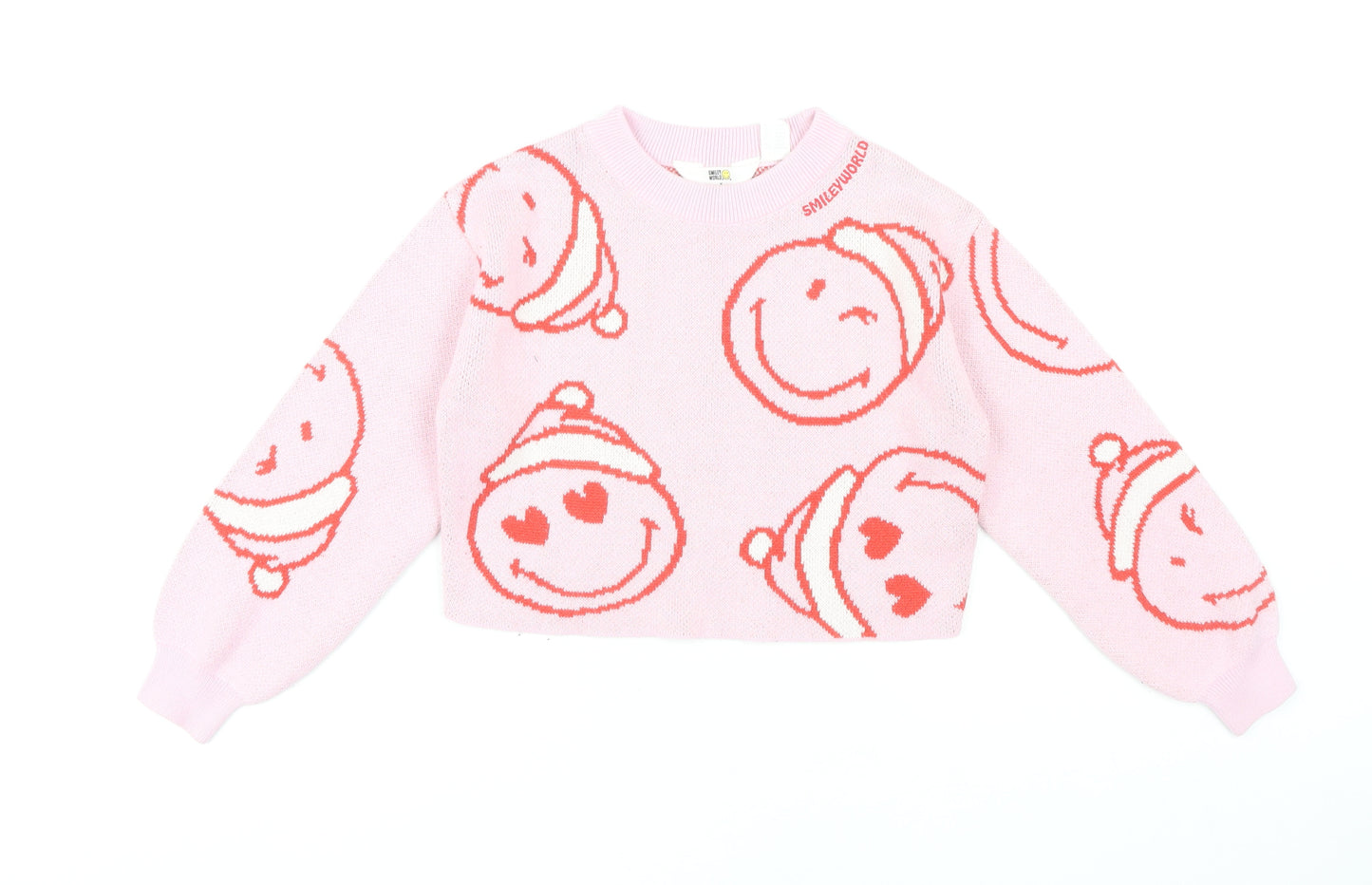 H&M Girls Pink Pullover Jumper, 9-10 Years, Autumn Winter