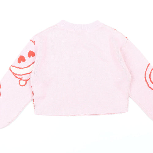 H&M Girls Pink Pullover Jumper, 9-10 Years, Autumn Winter