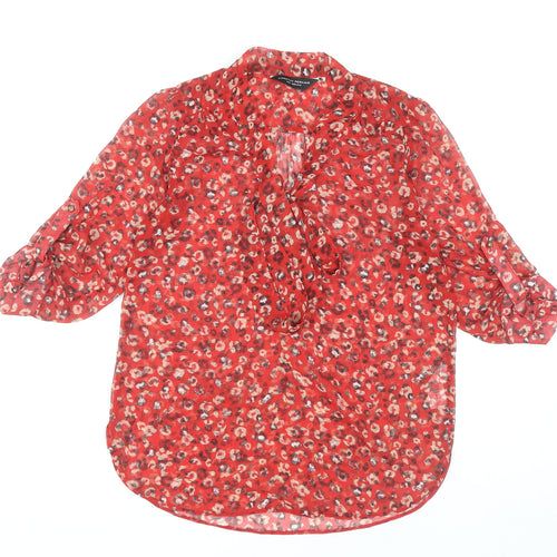 Dorothy Perkins Women’s Red Floral Blouse Size 8