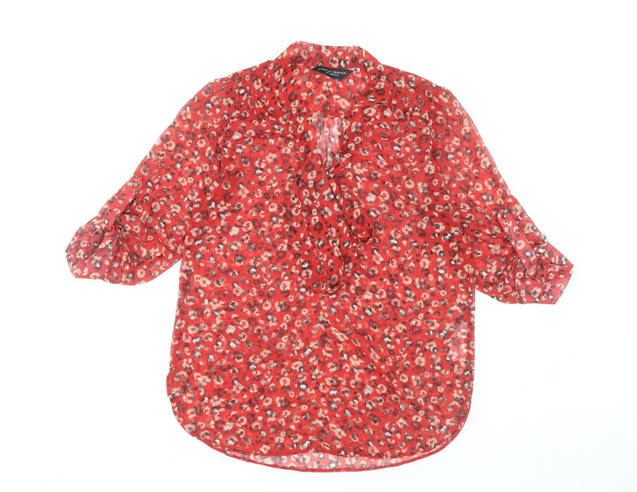 Dorothy Perkins Women’s Red Floral Blouse Size 8