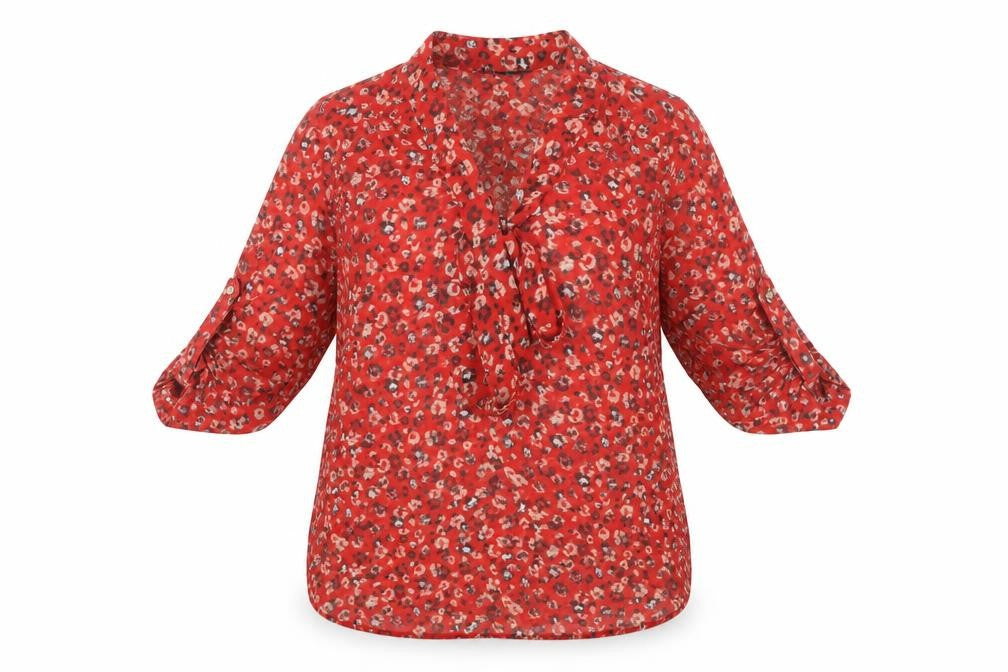 Dorothy Perkins Women’s Red Floral Blouse Size 8
