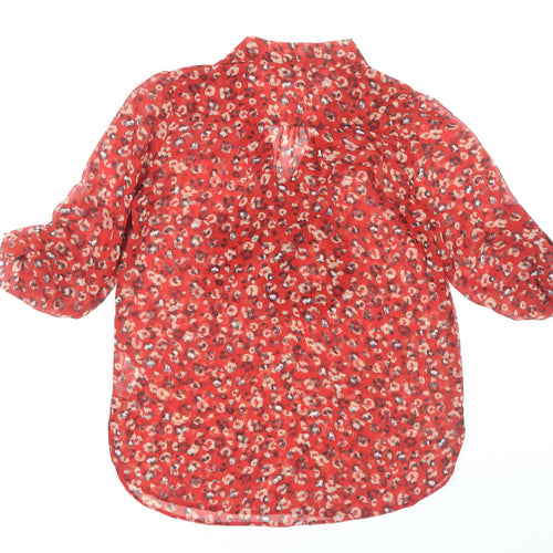 Dorothy Perkins Women’s Red Floral Blouse Size 8