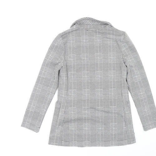 H&M Women's Black Check Blazer - Size 8