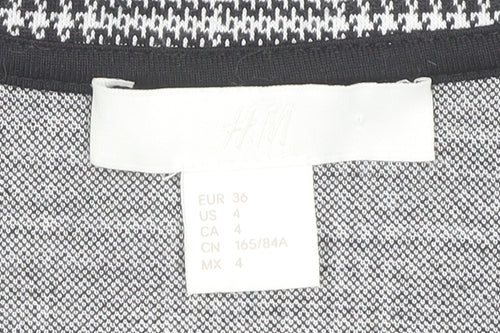 H&M Women's Black Check Blazer - Size 8