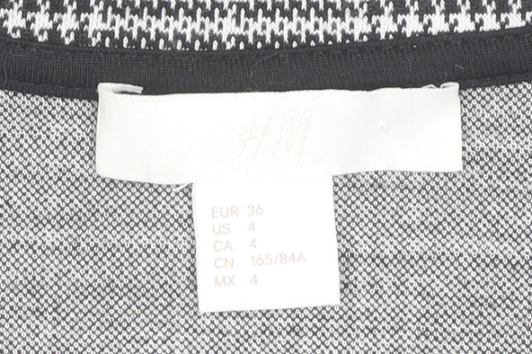 H&M Women's Black Check Blazer - Size 8