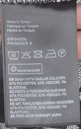 H&M Women's Black Check Blazer - Size 8