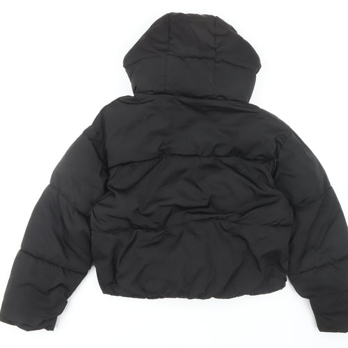 Pull & Bear Women's Black Puffer Jacket Size 12
