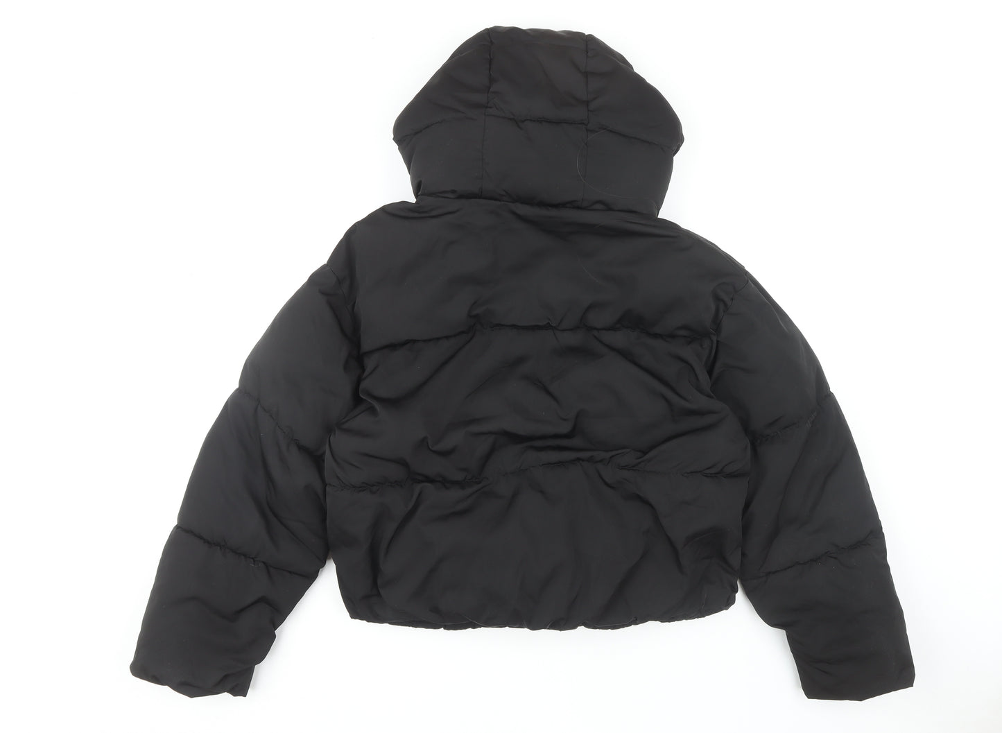 Pull & Bear Women's Black Puffer Jacket Size 12