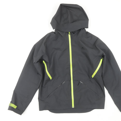 Decathlon Teens Grey Waterproof Lightweight Jacket