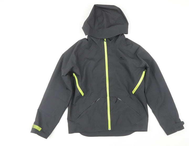 Decathlon Teens Grey Waterproof Lightweight Jacket