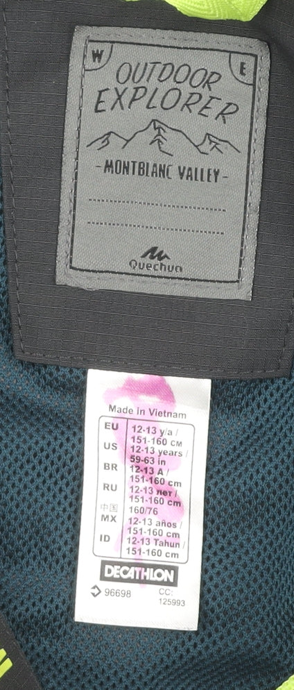Decathlon Teens Grey Waterproof Lightweight Jacket
