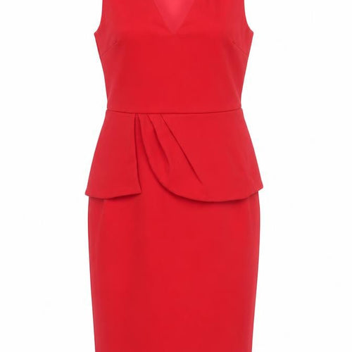 Boohoo Women's Red Pencil Dress Size 12 Peplum Style
