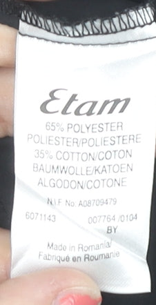 Etam Women's Black Button-Up Shirt - Size 14