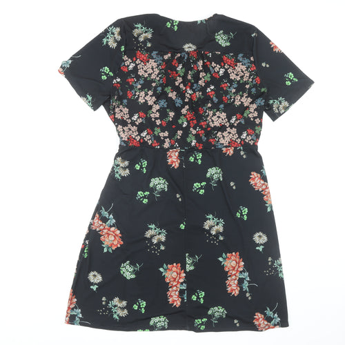 ASOS Women's Floral Wrap Dress, Multicoloured, Size 18